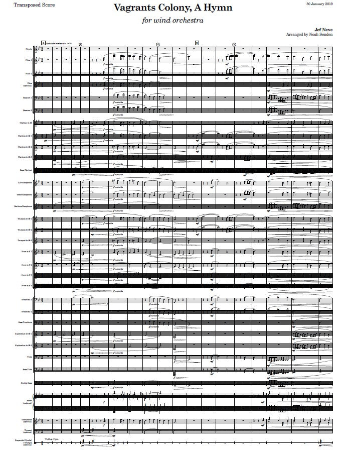 Vagrants Colony, a Hymn (arrangement for wind orchestra)